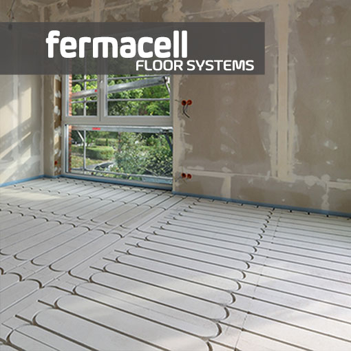 fermaCELL Bodensystem auf einem Estrichboden.