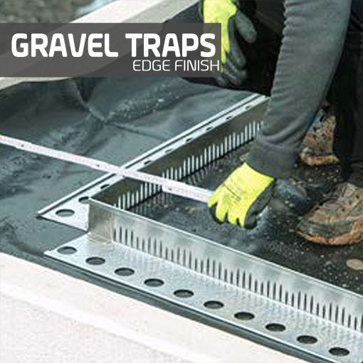 Kiesfangleiste als Randabschluss aus Aluminium, ideal für Flachdächer und Dachbegrünungen.