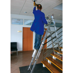 KRAUSE Corda VielzweckLeiter mit Treppenfunktion 3 x 7 Sprossen Arbeitshöhe 5,10m
