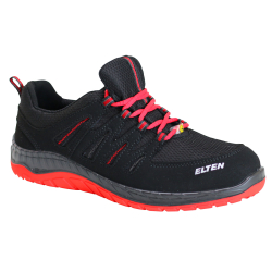 elten sicherheitsschuh sneaker schwarz rot low cut mit...