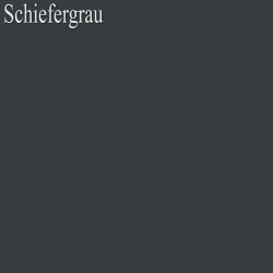 schiefergraue farbfläche mit weißem schriftzug...