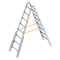 layher alu stehleiter klappbar 2x6 sprossen mit orangenen stabilisationsstreben