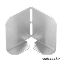 Eck-Verbinder zu Kiesfangleisten Aluminium 65x65x60mm