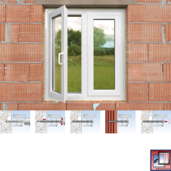 weißes kunststofffenster in mauerwerk mit montageanleitung rahmendübel und schraubschritten