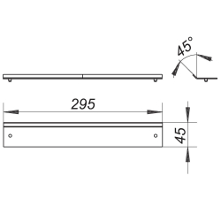 metallwinkelprofil 295 mm länge 45 mm höhe 45° abkantung mit bohrungen