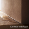 cerawall individual duschwandpaneel beige texturiert mit linieardrainage und wasserpfützen am boden