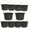 10x construction buckets PE black ProfiLine 10 liters