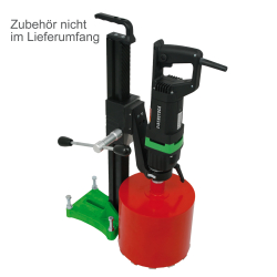 eibenstock kernbohrgerät mit bohrständer grün und diamantbohrkrone rot
