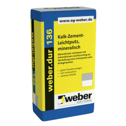 weber.dur 136 Kalk-Zement Leichtputz 30kg mineralisch,...