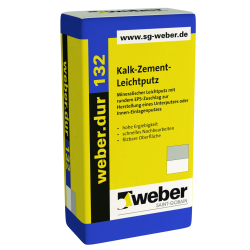 weber.dur 132 Kalk-Zement Leichtputz 30kg naturgrau