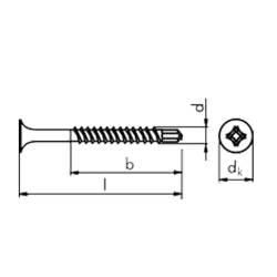 ACP Gipsplattenschrauben TG 3,9x45mm Großgewinde...