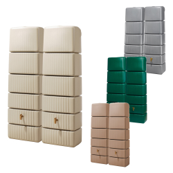 stapelbare regentonnenmodule aus kunststoff in beige grau...