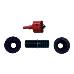 rote lochsäge bohrkrone 68mm mit schwarzen graf...