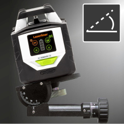 laserliner durapline plus rotierender 360° laser mit neigbarer metallhalterung und winkel skala