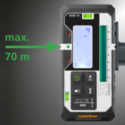 laserliner rxm 70 digital laserempfänger schwarz weiß grün bis 70 m Reichweite