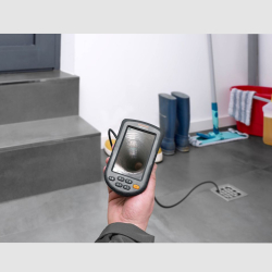 laserliner rohrkamera endoskop mit display für rohrinspektion am bodenablauf