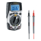 laserliner multimeter pocket xp grau schwarz mit blau beleuchtetem display und roten und schwarzen messspitzen