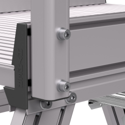 aluminiumgerüst verbindungsstück mit sechskantschrauben und hymer sicherungskappe