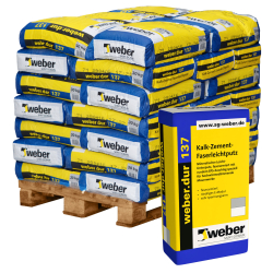 35x weber.dur 137 Faser-Leichtputz grau 1mm 30kg