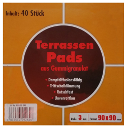 10x ferax Porto Anschlussplatte 200x200mm für Terrassenplatten inkl. 10 Gummiplatten